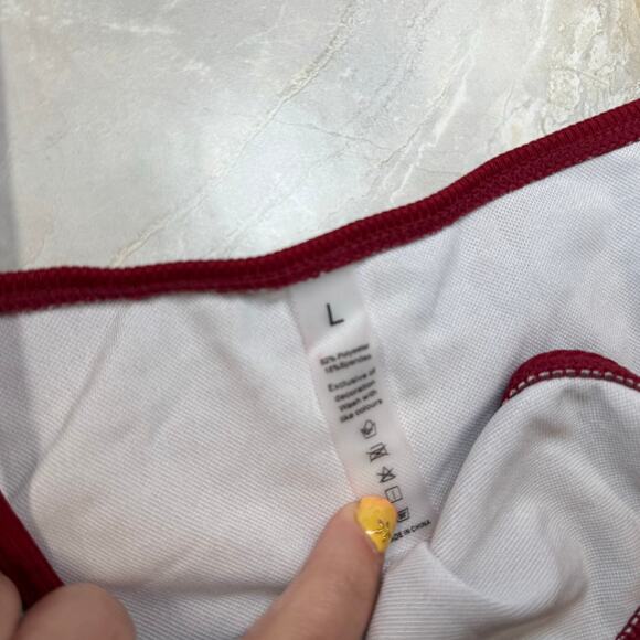 NWT Ribbed Triangle String Bikini Wine Colored Size Large - Picture 5 of 7